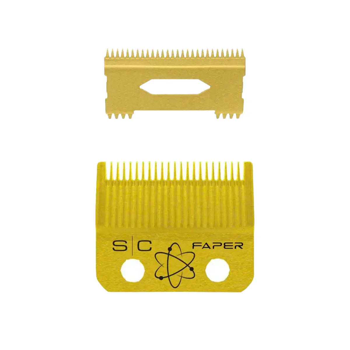 StyleCraft Fixed Gold Titanium Faper Clipper Blade w/ Moving Slim Deep Cutter Set (SC525G)